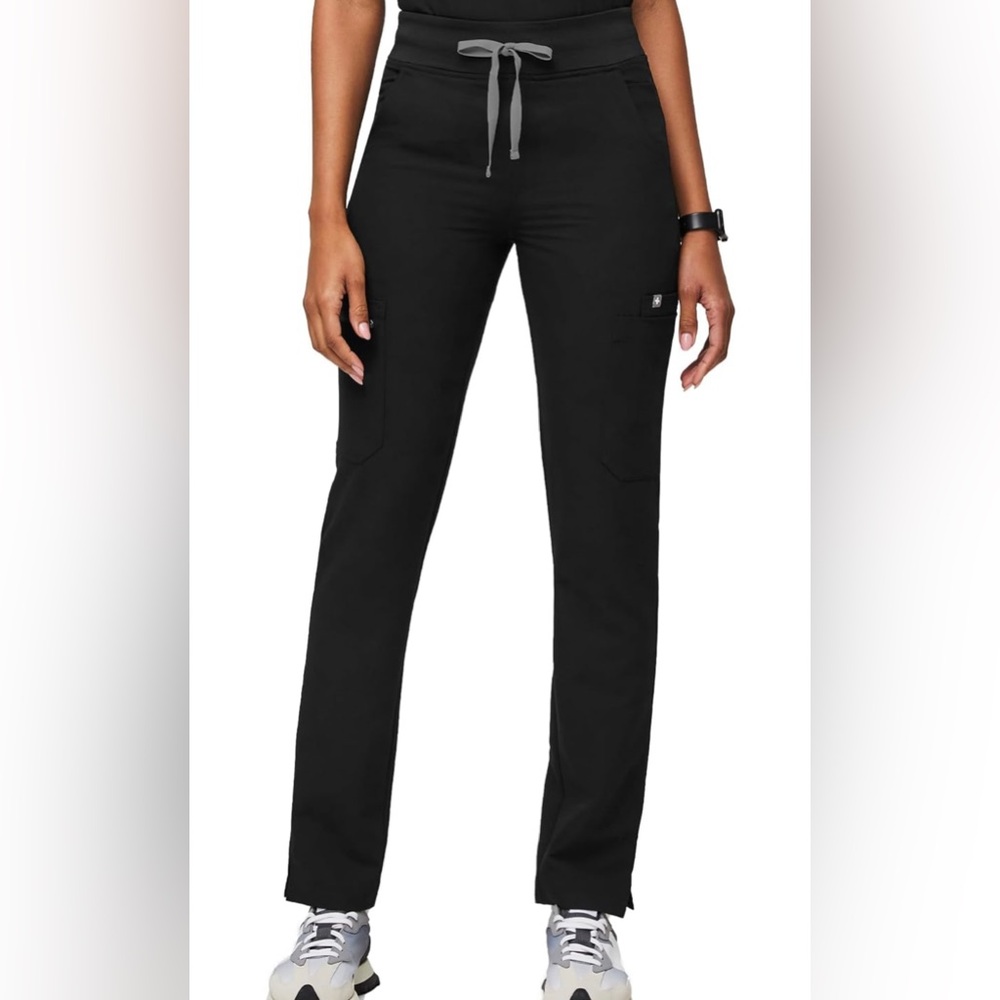 FIGS YOLA High Waisted Skinny Scrub Pants — Yoga Waistband Womens Scrub Pants